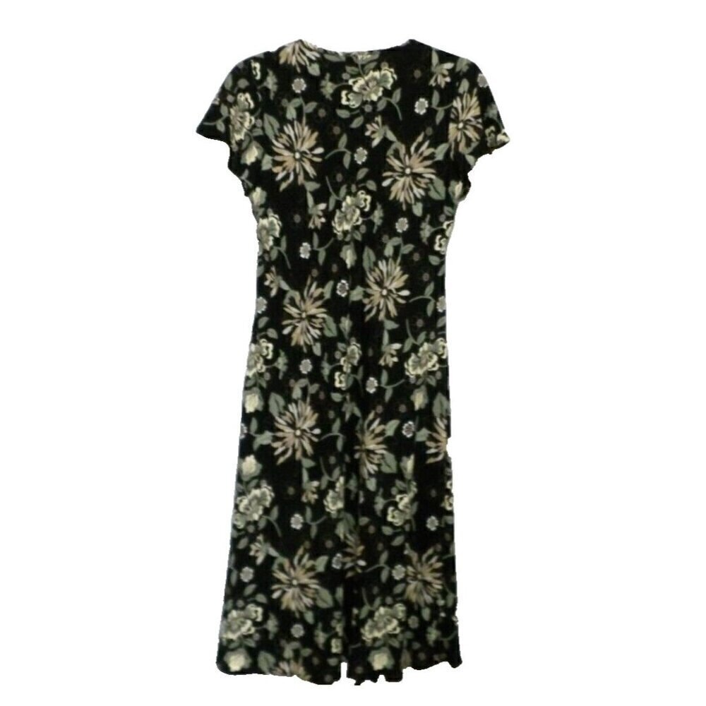 CROFT & BARROW black, off- white & green 100% polyester women's dress size 10 - Picture 3 of 3